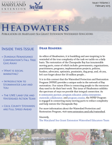 Headwaters Inside this Issue Dear Readers: + Dundalk Renaissance