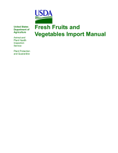 Fresh Fruits and Vegetables Import Manual United States Department of