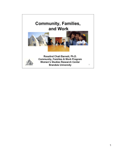 Community, Families, and Work