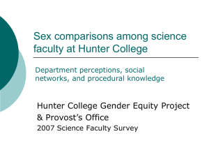 Sex comparisons among science faculty at Hunter College &amp; Provost’s Office