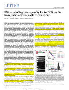 LETTER DNA unwinding heterogeneity by RecBCD results