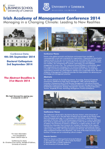 Irish Academy of Management Conference 2014 4th-5th September 2014 Conference Dates