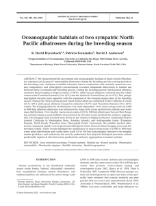 Oceanographic habitats of two sympatric North *, Patricia Fernández K. David Hyrenbach