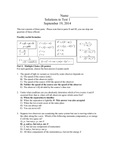 Name _________________ Solutions to Test 1 September 19, 2014