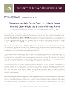 Press Release Homeownership Rates Drop to Historic Lows;