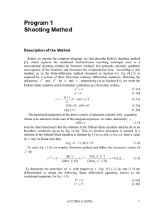 Program 1 Shooting Method  Description of the Method