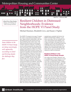 Resilient Children in Distressed Neighborhoods: Evidence from the HOPE VI Panel Study