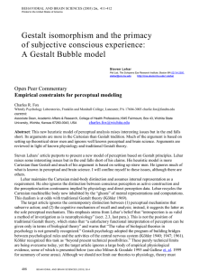 Gestalt isomorphism and the primacy of subjective conscious experience: Open Peer Commentary