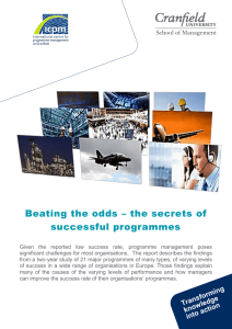Beating the odds – the secrets of successful programmes
