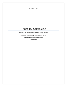 Team 15: SolarCycle Project Proposal and Feasibility Study