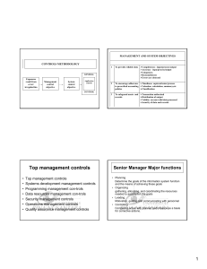 MANAGEMENT AND SYSTEM OBJECTIVES CONTROLS METHODOLOGY