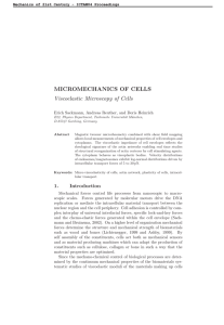 MICROMECHANICS OF CELLS Viscoelastic Microscopy of Cells