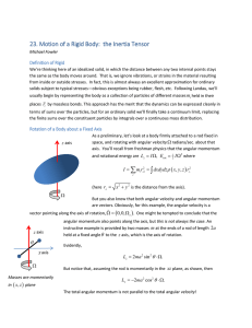 23. Motion of a Rigid Body:  the Inertia Tensor