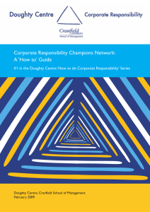 Corporate Responsibility Champions Network: A ‘How to’ Guide