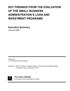 KEY FINDINGS FROM THE EVALUATION OF THE SMALL BUSINESS ADMINISTRATION’S LOAN AND