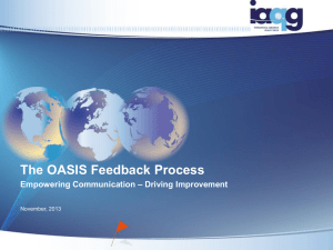 The OASIS Feedback Process – Driving Improvement Empowering Communication November, 2013