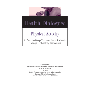 Health Dialogues Physical Activity A Tool to Help You and Your Patients