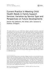 Current Practice in Meeting Child Health Needs in Family Support