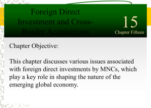 15 Foreign Direct Investment and Cross- Border Acquisitions