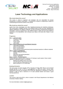 National Centre for Laser Applications, NUI, Galway, Ireland. Telephone:  091 493595