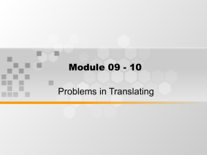 Module 09 - 10 Problems in Translating
