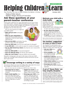 Ask	these	questions	at	your parent-teacher	conference Motivate your child with a study buddy