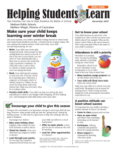 Make	sure	your	child	keeps learning	over	winter	break Get	to	know	your	school