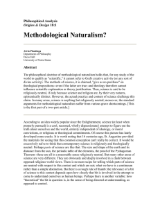 Methodological Naturalism? Philosophical Analysis Abstract Origins &amp; Design