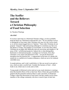 The Scoffer and the Believer: Toward a Christian Philosophy