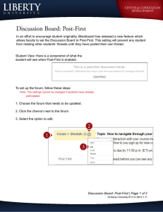 Discussion Board: Post-First