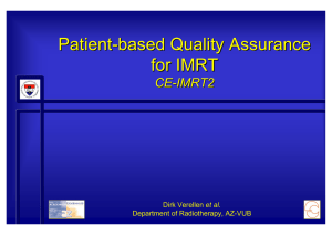 Patient - based Quality Assurance for IMRT