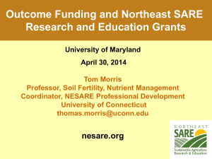 Outcome Funding and Northeast SARE Research and Education Grants