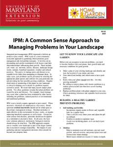 IPM: A Common Sense Approach to Managing Problems in Your Landscape