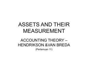 ASSETS AND THEIR MEASUREMENT – ACCOUNTING THEORY