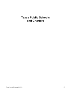 Texas Public Schools and Charters Texas School Directory, 2011-12