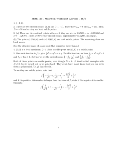 Math 113 - Max/Min Worksheet Answers - 10/6 1. (−3, 1).