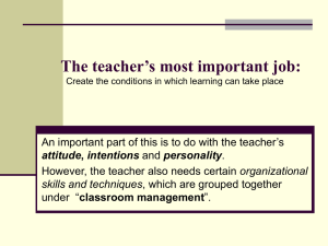 The teacher’s most important job: organizational classroom management