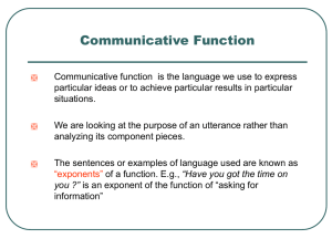 Communicative Function