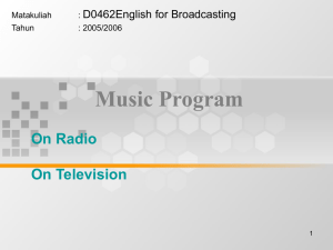 Music Program On Radio On Television D0462English for Broadcasting