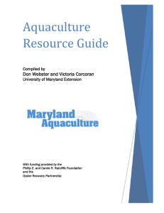 Aquaculture Resource Guide Don Webster and Victoria Corcoran Compiled by