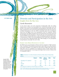 Diversity and Participation in the Arts Insights from the Bay Area