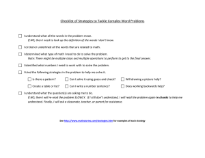 Checklist of Strategies to Tackle Complex Word Problems