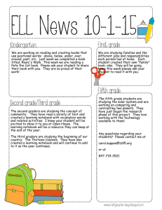 ELL News 10-1-15 First grade Kindergarten