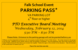 PARKING PASS  Falk School Event PTO Executive Board Meeting
