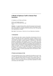 A Model of Optimum Tariff in Vehicle Fleet Insurance