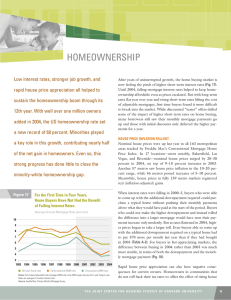 HOMEOWNERSHIP Low interest rates, stronger job growth, and