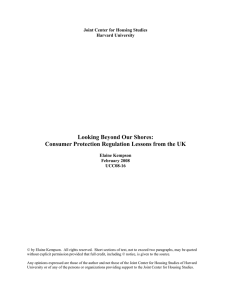 Looking Beyond Our Shores: Consumer Protection Regulation Lessons from the UK