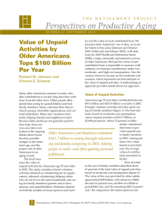 Perspectives on Productive Aging Value of Unpaid Activities by