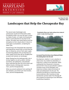 Landscapes that Help the Chesapeake Bay The natural water (hydrologic) cycle