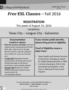 Free REGISTRATION Texas City – League City - Galveston